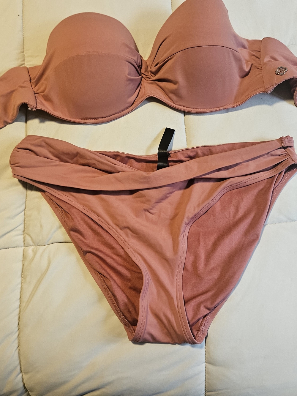 Strapless Molded Bikini Set - Dusty Rose